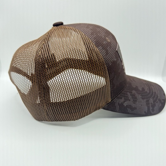 Runs Deep Tactical Coyote Tan Camo Trucker Cap with American - Picture 4 of 7